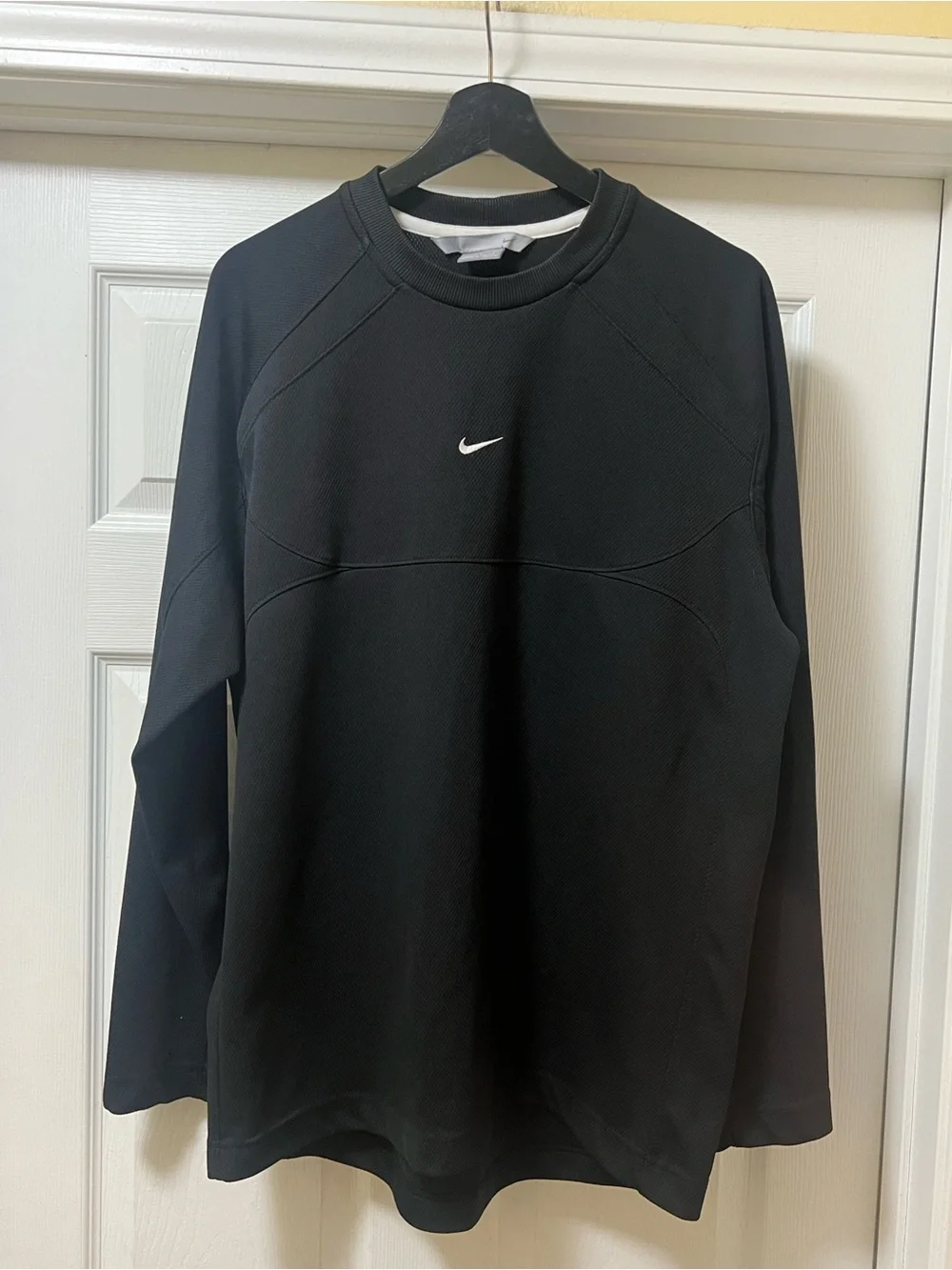 Nike Black Crew Sweatshirt with White Swoosh